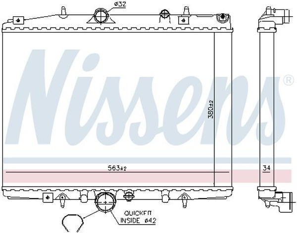 Радиатор охлаждения CITROEN C5 Nissens 63705A