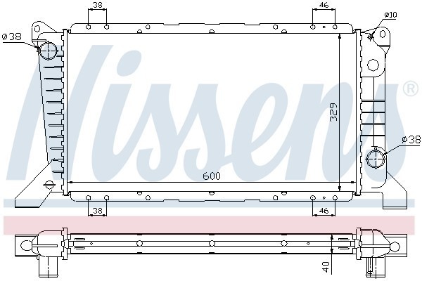 Радиатор охлаждения FORD TRANSIT Nissens 62241A