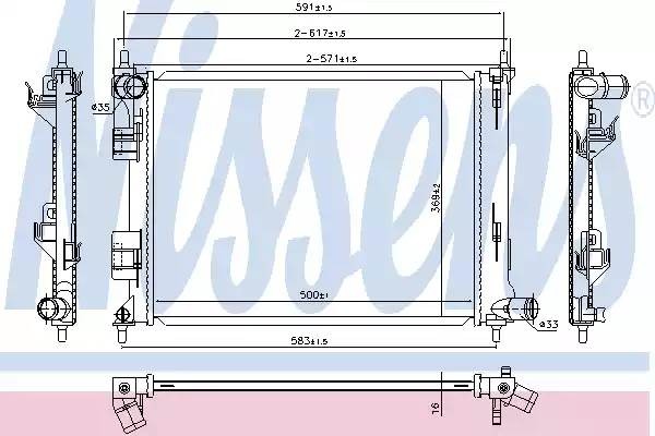 Радиатор охлаждения HYUNDAI i20 Nissens 666213