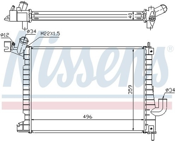 Радиатор охлаждения OPEL VECTRA Nissens 63019A