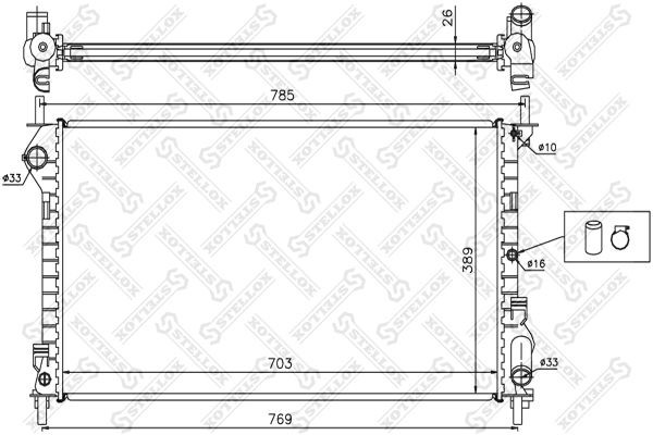 Радиатор охлаждения FORD Tourneo Stellox 10-25395-SX