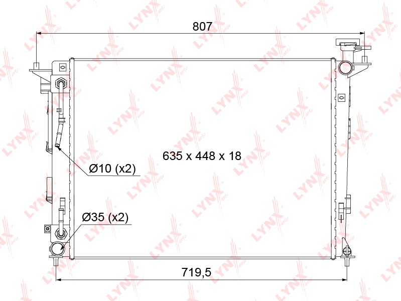 Радиатор охлаждения HYUNDAI ix35 LYNXauto RB-1063