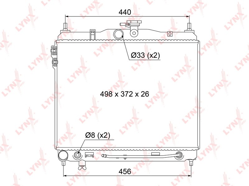 Радиатор охлаждения HYUNDAI Getz LYNXauto RB-1059