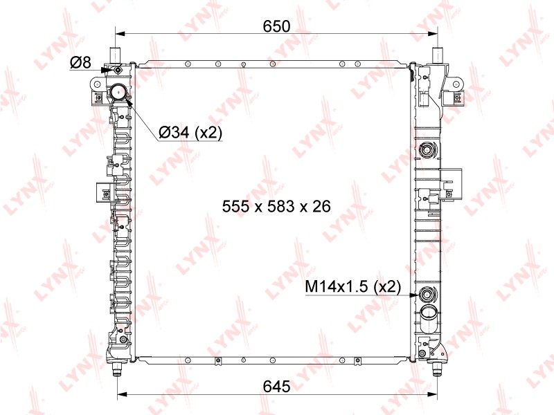 Радиатор охлаждения SSANGYONG Actyon LYNXauto RB-1115