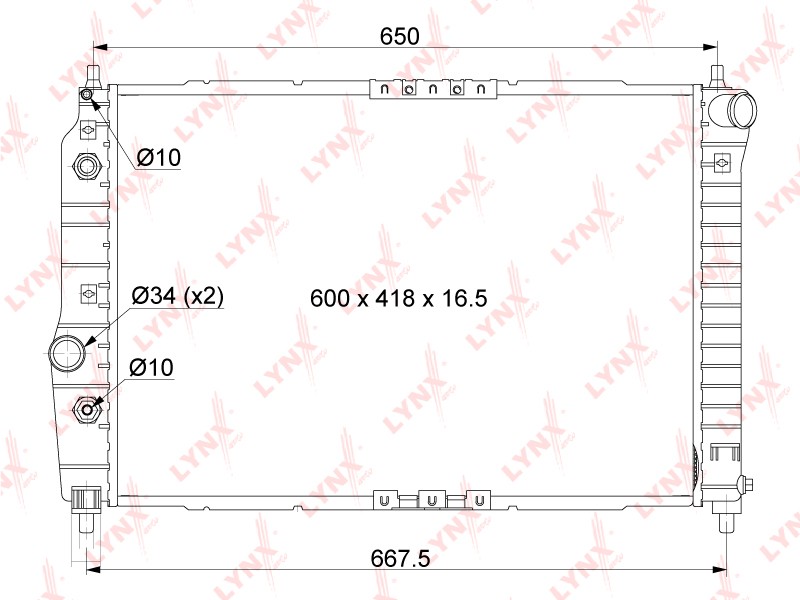 Радиатор охлаждения CHEVROLET Aveo LYNXauto RB-1006