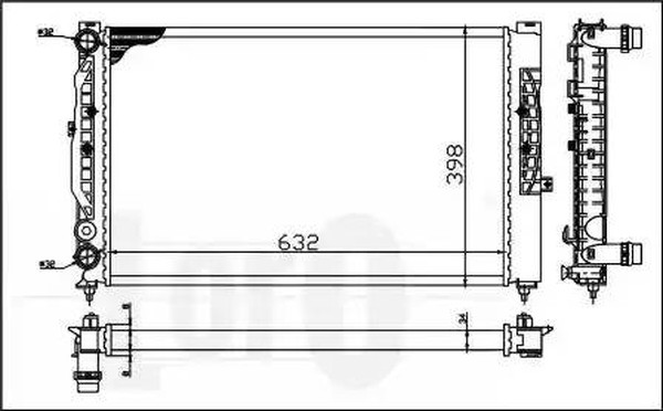 Радиатор охлаждения AUDI A4 Loro 053-017-0050