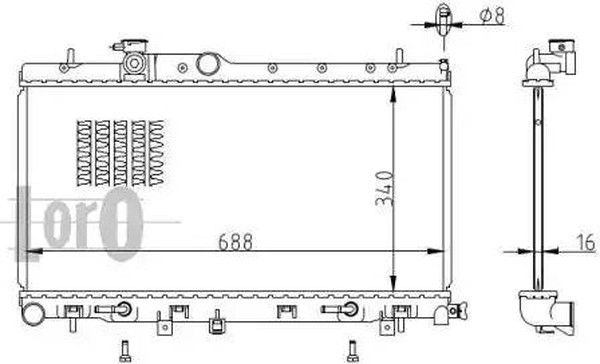 Радиатор охлаждения SUBARU IMPREZA Loro 049-017-0002-B