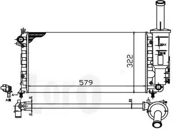 Радиатор охлаждения FIAT PUNTO Loro 016-017-0026