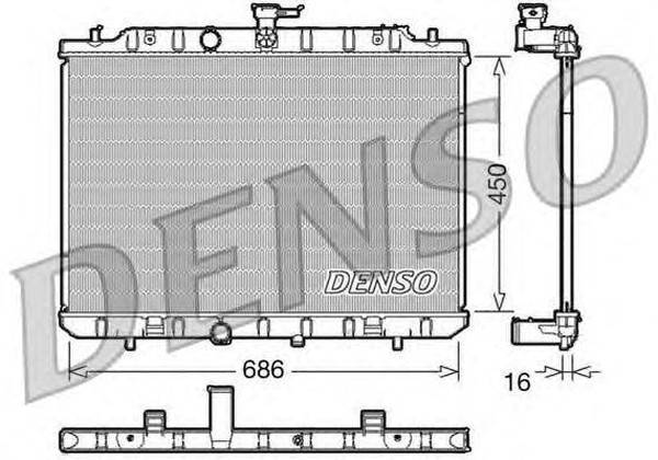 Радиатор охлаждения NISSAN X-TRAIL Denso DRM46006