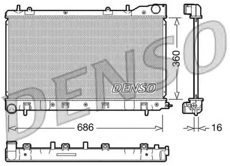 Радиатор охлаждения SUBARU Forester Denso DRM36004