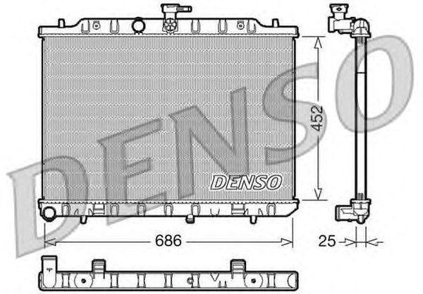 Радиатор охлаждения NISSAN X-Trail Denso DRM46007
