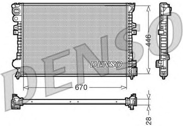 Радиатор охлаждения CITROEN Evasion Denso DRM07050