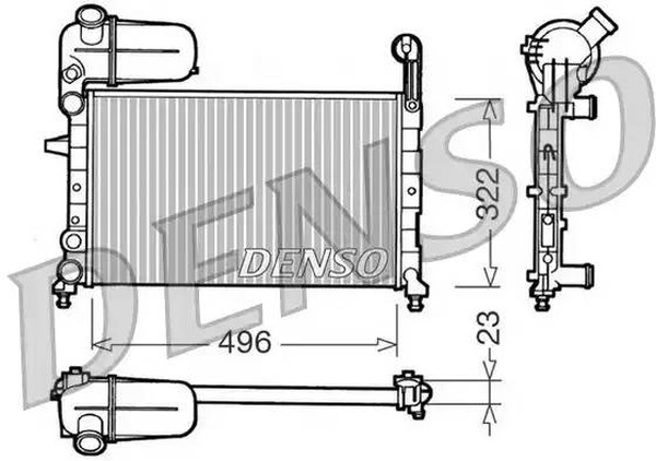 Радиатор охлаждения FIAT Tempra Denso DRM09133