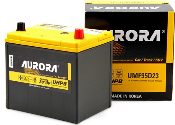Аккумуляторная батарея UMF AURORA UMF95D23R (12В, 75А/ч)