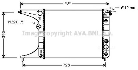 Радиатор охлаждения Opel Omega AVA OLA2201