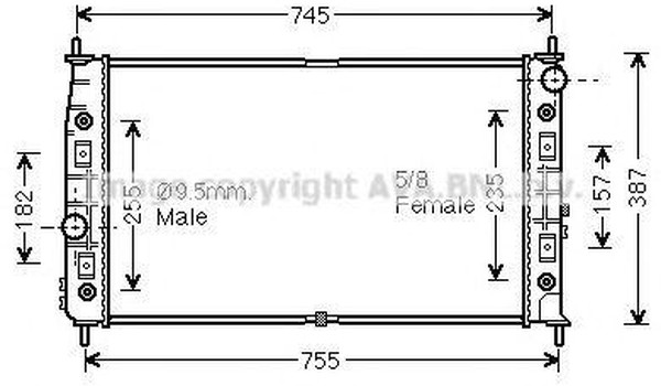 Радиатор охлаждения Chrysler 300M AVA CR 2054