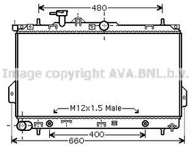 Радиатор охлаждения Hyundai Elantra AVA HY 2096