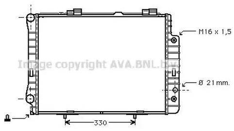 Радиатор охлаждения Mercedes E-CLASS AVA MSA2190
