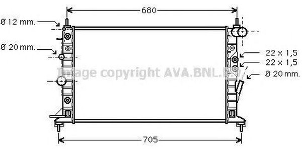 Радиатор охлаждения Opel Vectra B AVA OLA2222