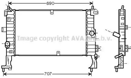 Радиатор охлаждения OPEL Meriva AVA OL 2346