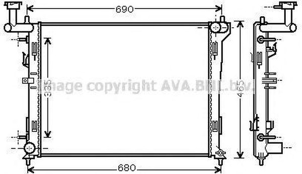 Радиатор охлаждения HYUNDAI Elantra AVA HYA2180