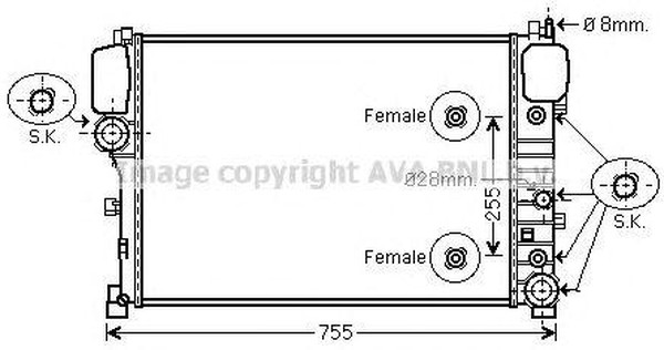 Радиатор охлаждения MERCEDES CL AVA MS 2447