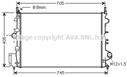 Радиатор охлаждения FIAT Croma AVA OLA2462