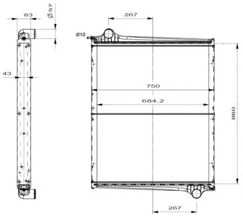 Радиатор охлаждения SCANIA 4-SERIE Nrf 519598