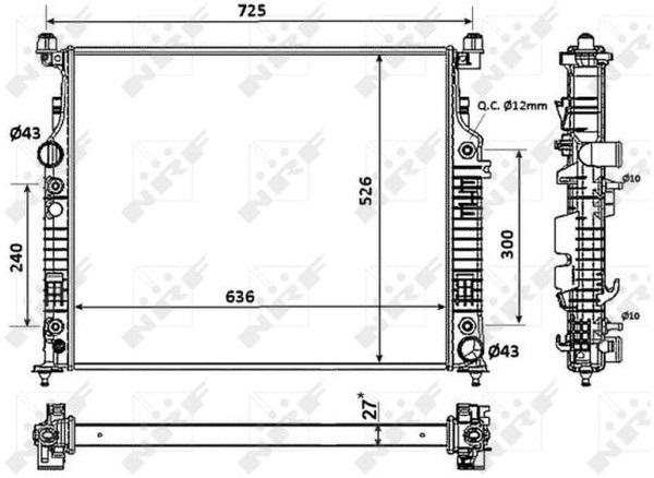 Радиатор охлаждения MERCEDES GL Nrf 56074