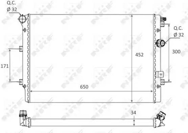 Радиатор охлаждения SEAT Alhambra Nrf 58464