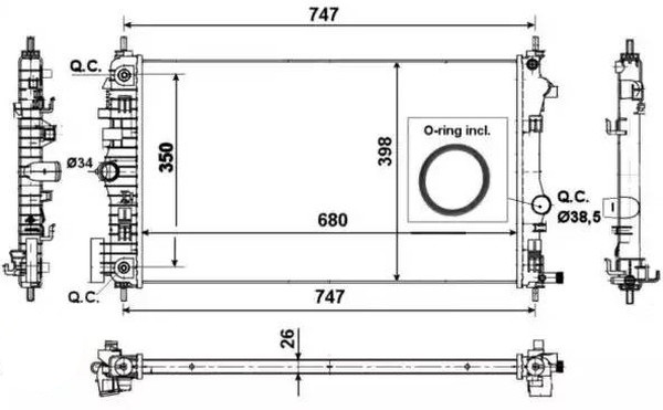 Радиатор охлаждения OPEL Insignia Nrf 53777