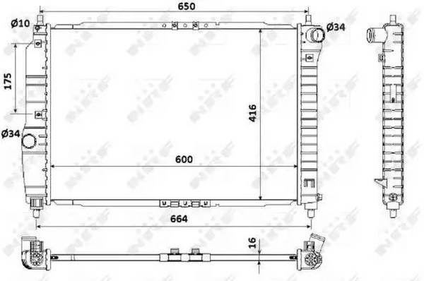 Радиатор охлаждения CHEVROLET Kalos Nrf 53902