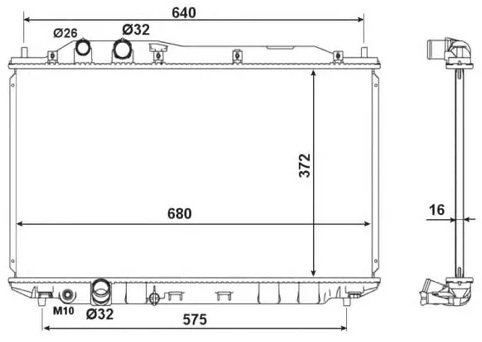 Радиатор охлаждения HONDA Civic Nrf 53534