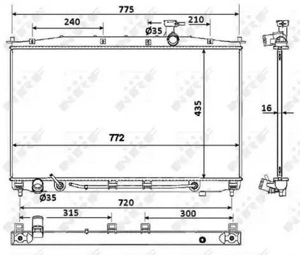 Радиатор охлаждения HYUNDAI Santa Fe Nrf 53943