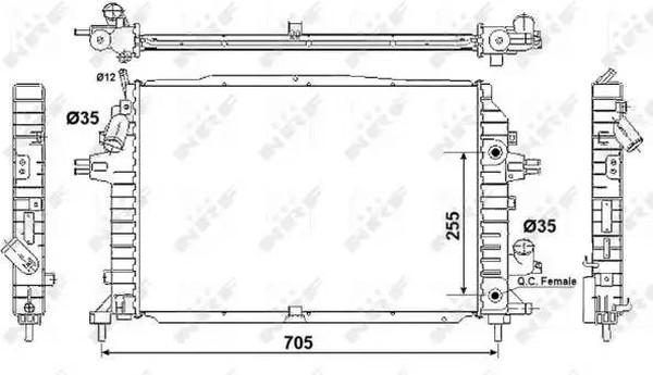 Радиатор охлаждения OPEL Zafira Nrf 53082