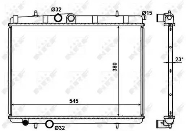 Радиатор охлаждения PEUGEOT 206 Nrf 56096