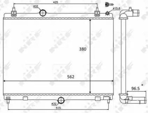Радиатор охлаждения PEUGEOT 508 Nrf 58399