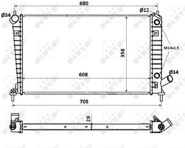 Радиатор охлаждения SAAB 9-5 Nrf 58349