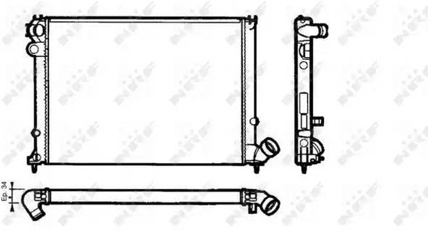Радиатор охлаждения PEUGEOT 406 Nrf 58076