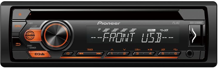 Автомагнитола Pioneer DEH-S110UBA, CD, USB, 1DIN, 4х50Вт
