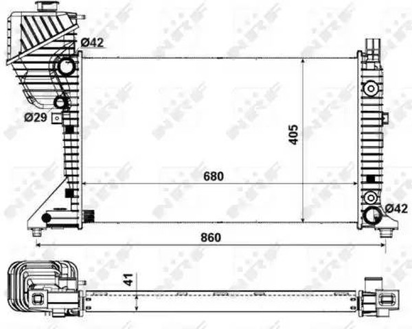 Радиатор охлаждения MERCEDES Sprinter Nrf 55349A