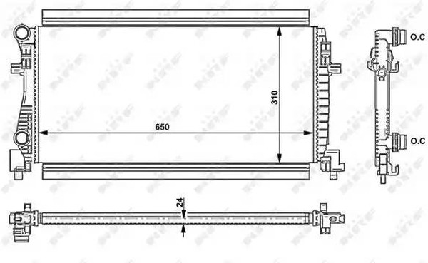 Радиатор охлаждения AUDI A3 Nrf 58438