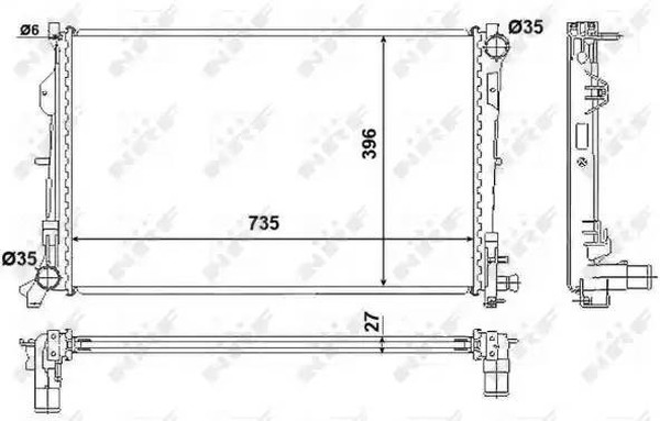 Радиатор охлаждения CHRYSLER Voyager Nrf 58230