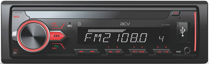 Автомагнитола ACV AVS-813BM, USB, 1DIN, 4x50Вт