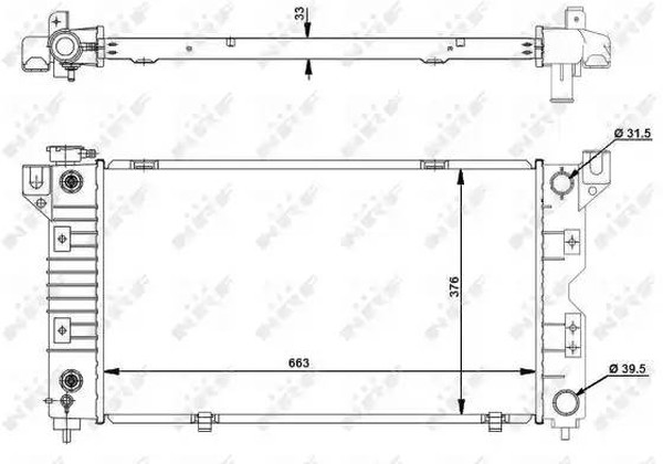 Радиатор охлаждения CHRYSLER Voyager Nrf 50238