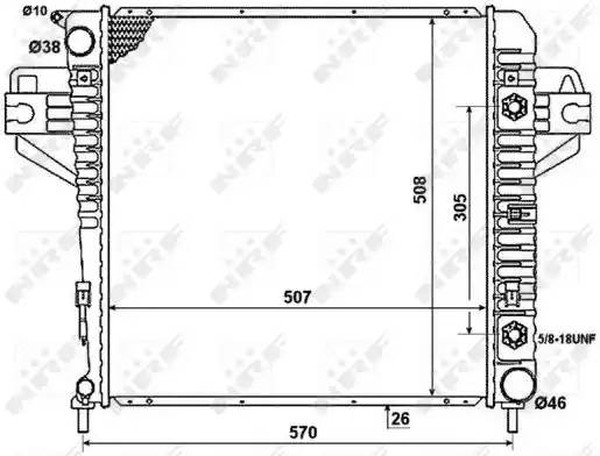 Радиатор охлаждения JEEP Cherokee Nrf 53961