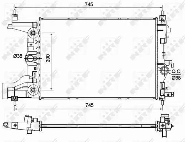 Радиатор охлаждения OPEL Astra J Nrf 53122