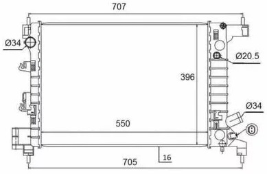 Радиатор охлаждения CHEVROLET Aveo Nrf 58504