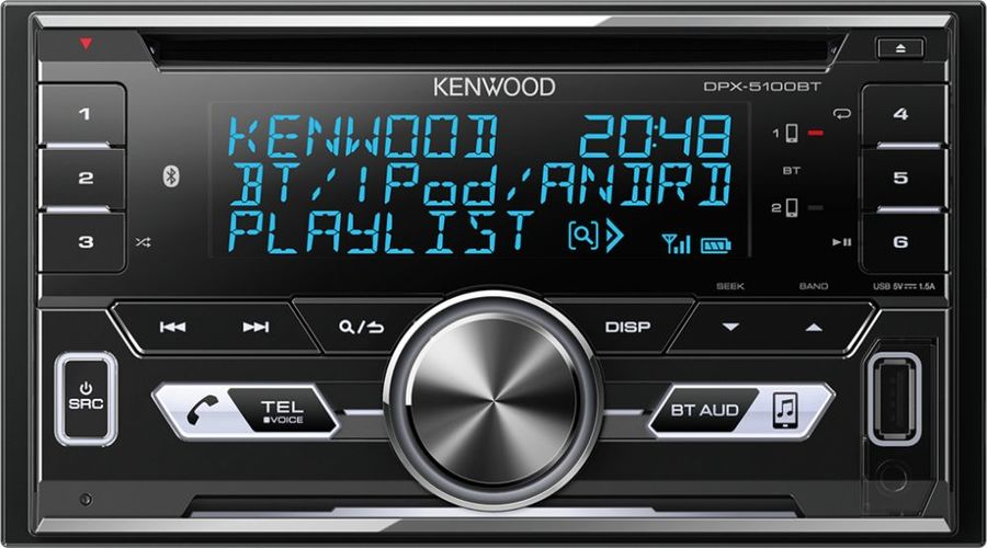 Автомагнитола Kenwood DPX-5100BT, USB, CD, 2DIN, 4x50Вт