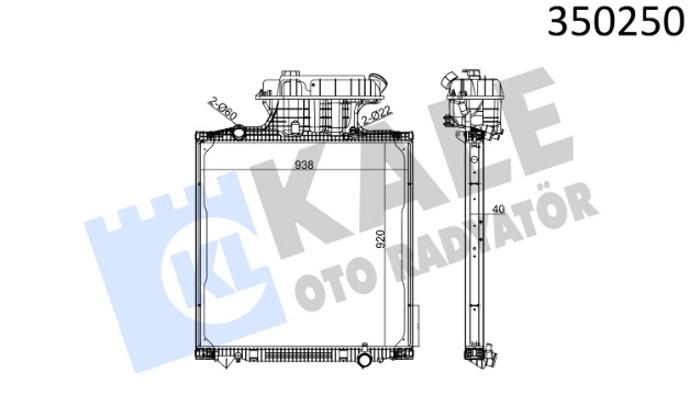 Радиатор охлаждения MAN TGA 18 Kale 350250